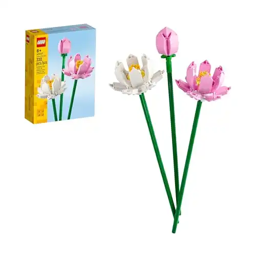LEGO Lotus Flower - Building Toy for Kids, Girls & Boys, Ages 8+ - Artificial Lotus for Home Decor & Display - Stocking Stuffer and Gift Idea for Christmas - 40647